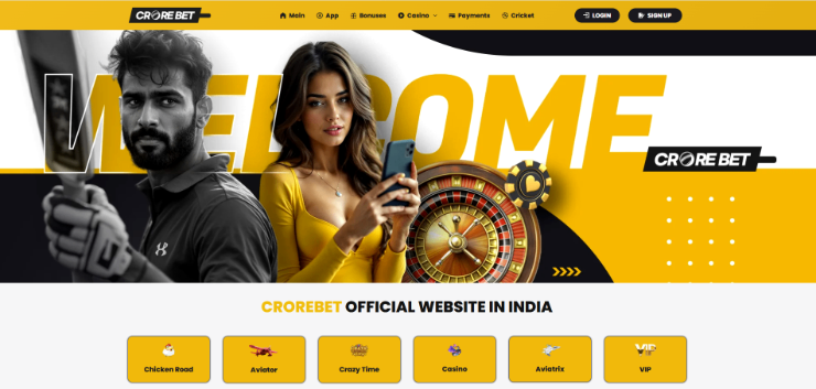 Crore Bet online casino in India - homepage